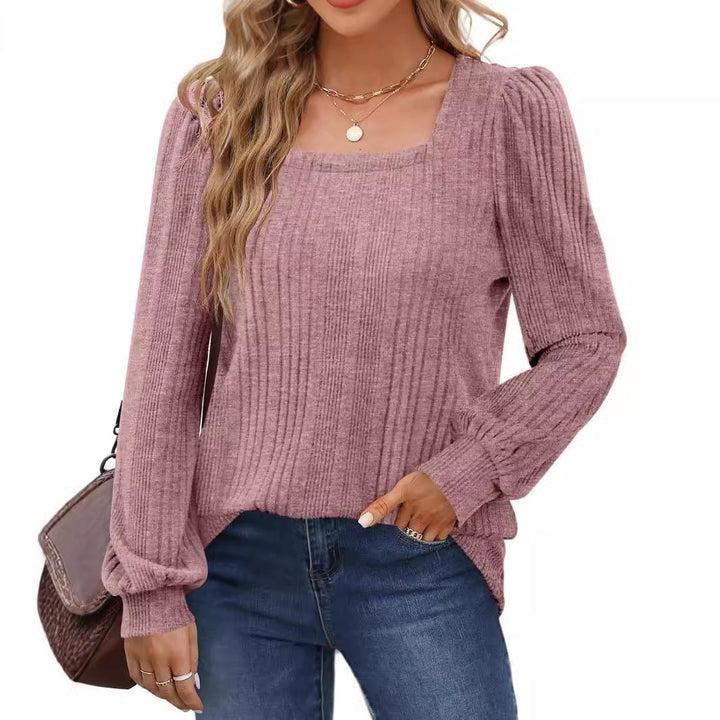 Lune London Ribbed Puff Sleeve Sweater for Women
