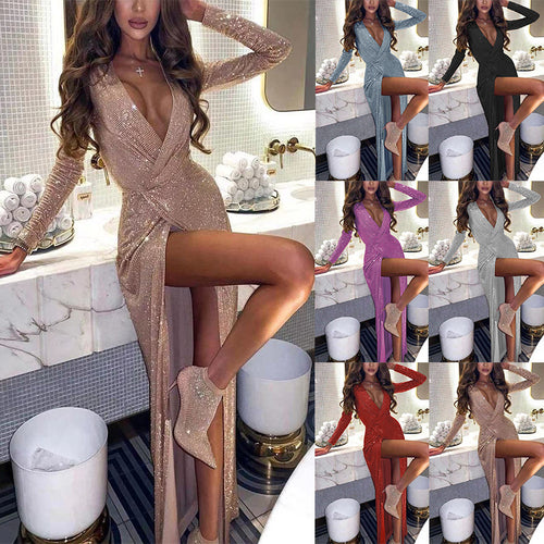 Chic wrap dress for women with deep V-neck and long sleeves Lune London
