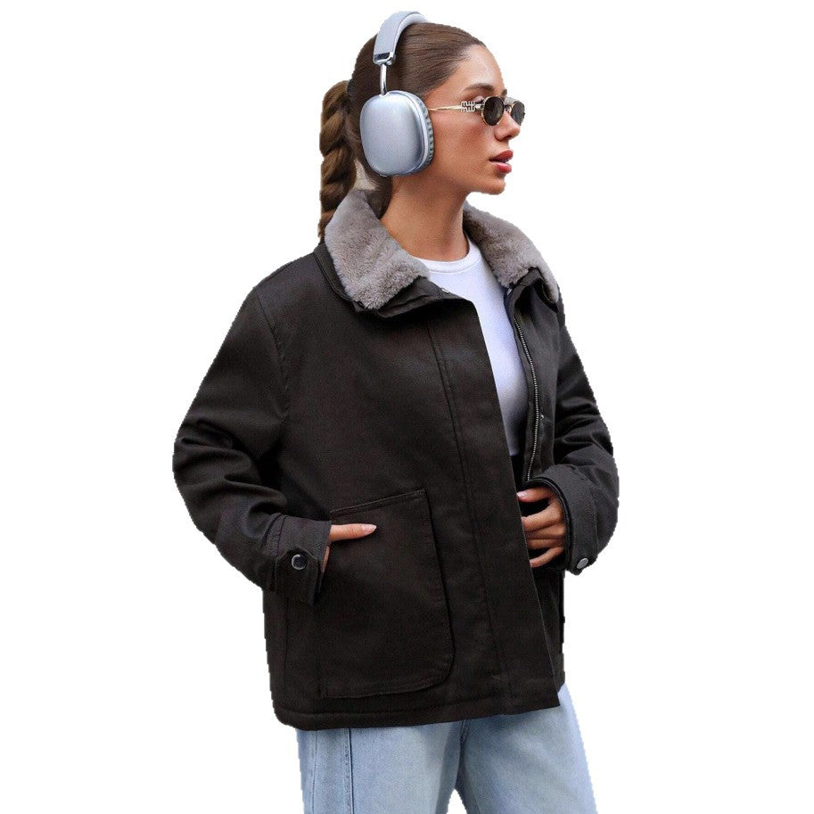 Oversized winter jacket for women with cozy collar Lune London