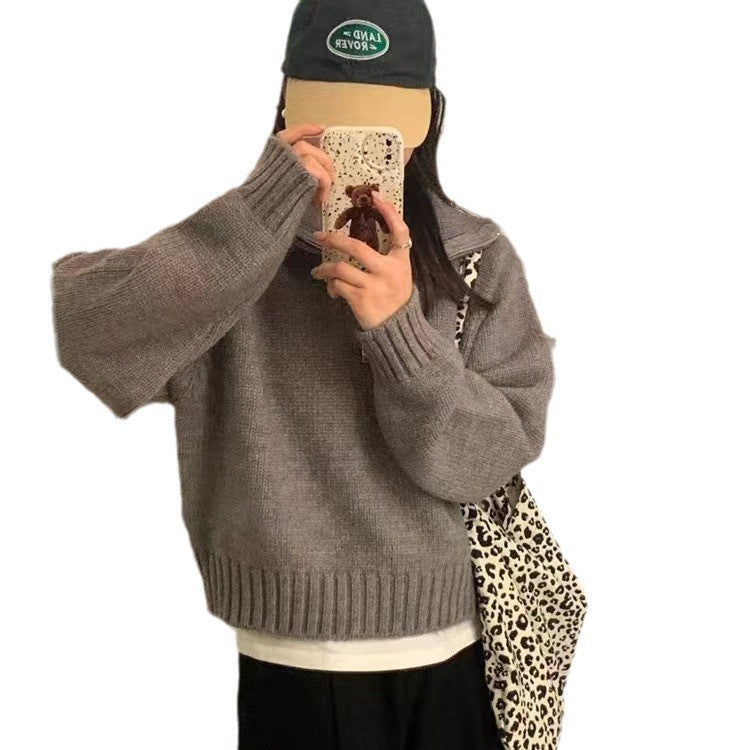 Women soft knit sweater with voluminous sleeves and an elastic waist Lune London