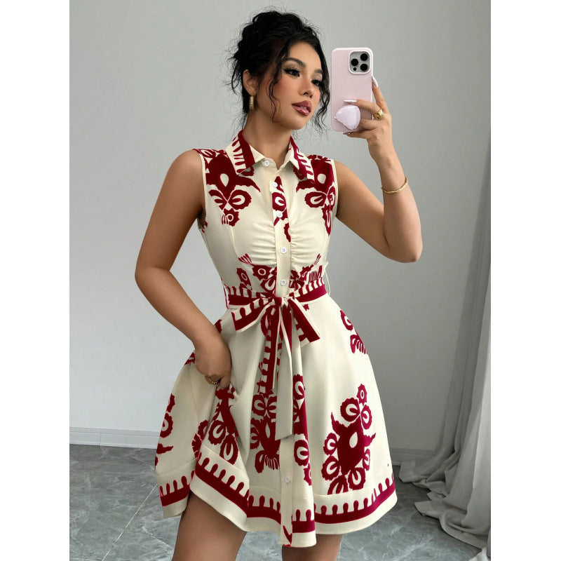 Shirt dress for women with tie belt Lune London