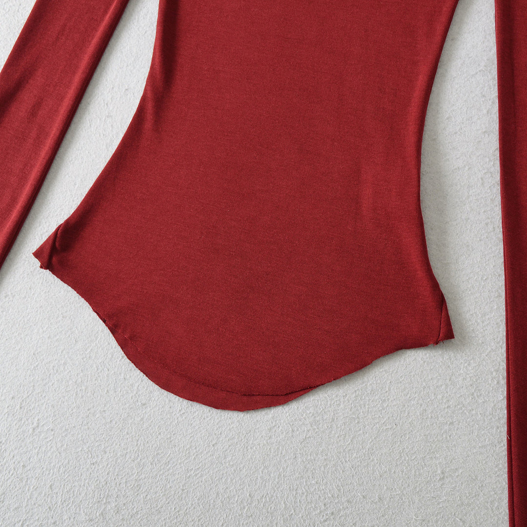 Long sleeve blouse for women with an elegant round collar and a fitted cut Lune London