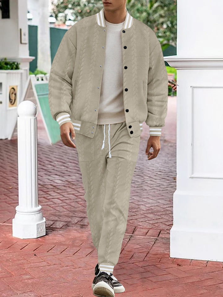 Casual knitted college jacket for men with a modern design and comfortable details Lune London
