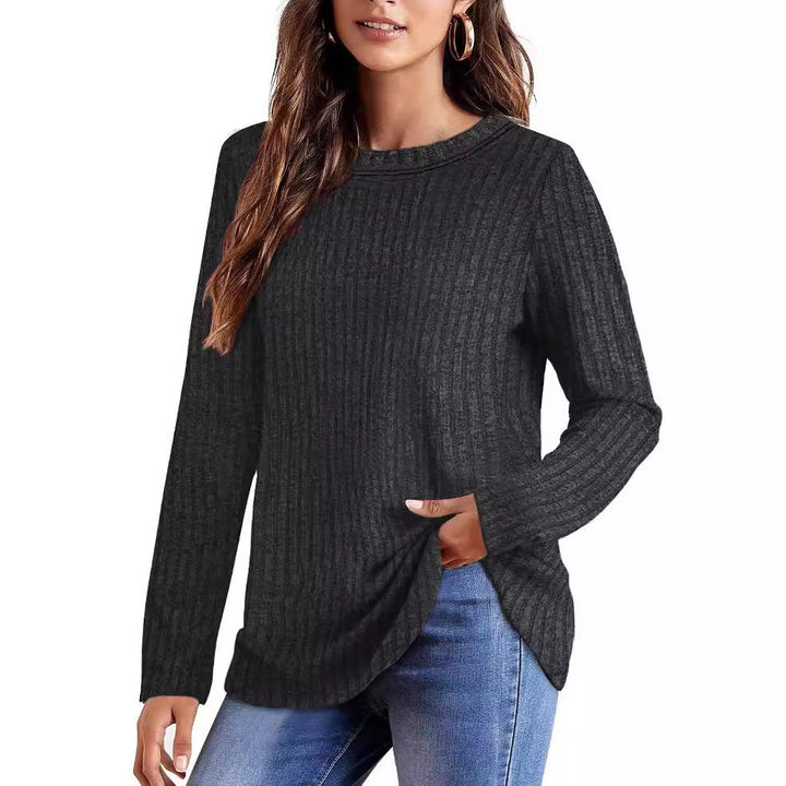 Casual long sleeve shirt for women with ribbed structure Lune London