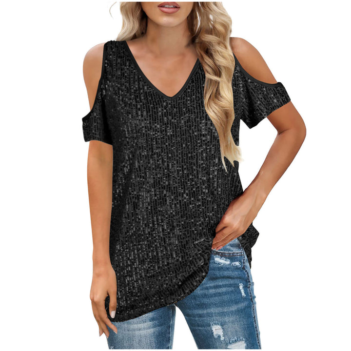 Woman Top Sequins Cold-Shoulder Lune London