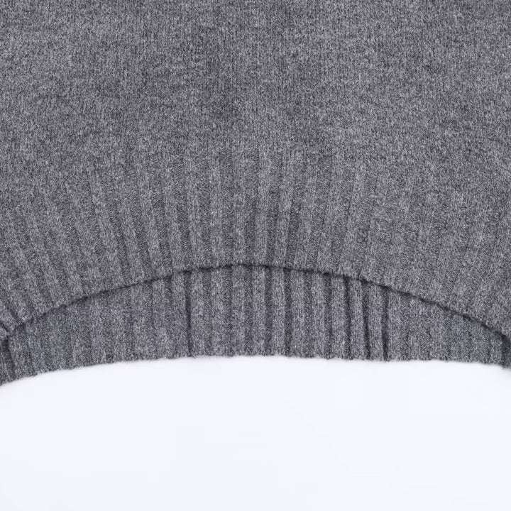 Casual round pullover for women with textured surface and dropped shoulders Lune London