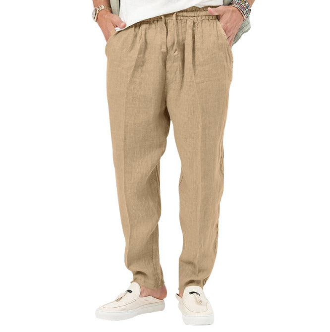 Light linen pants for men with elastic waist and practical pockets Lune London