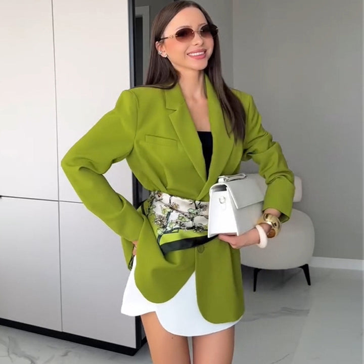 Modern women's jacket with belt details Lune London