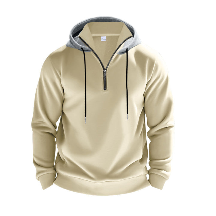 Men's sporty hoodie with modern zipper and kangaroo pocket Lune London