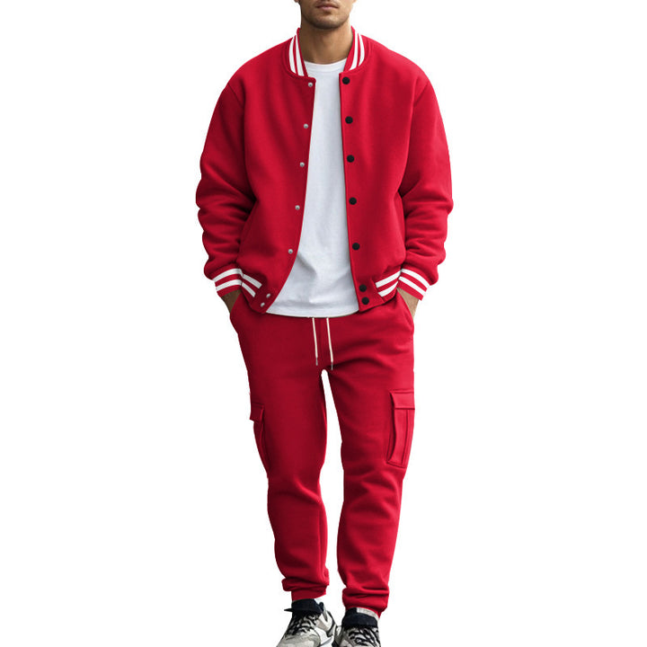 Sport leisure suit for men with striped collar and practical pockets Lune London