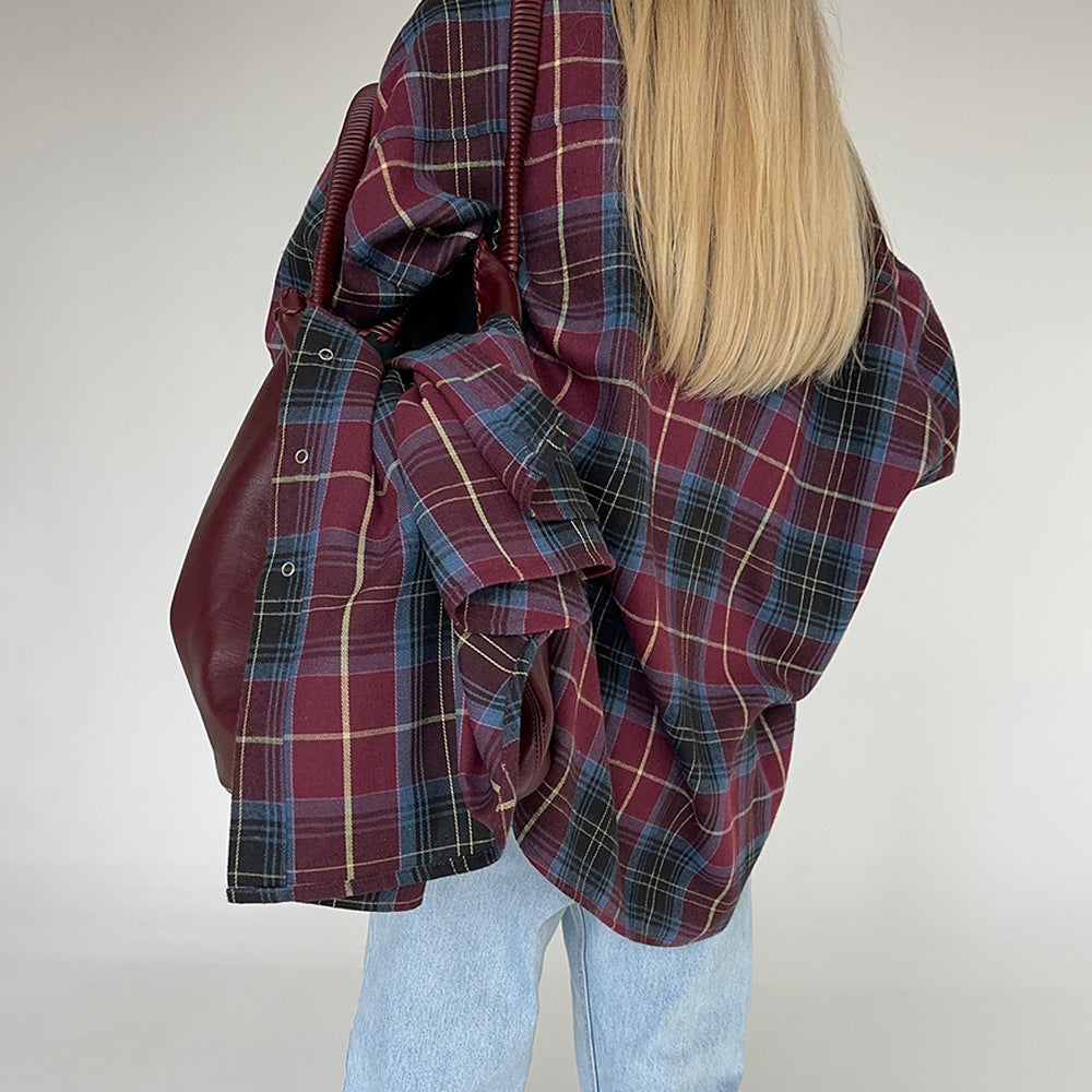 Oversized square shirt for women with draped cut and snap details Lune London