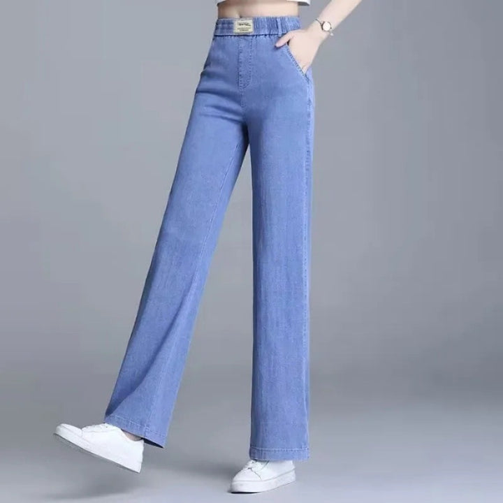 Women's Loose Jeans with Elastic Waistband and Practical Pockets Chic & Stil