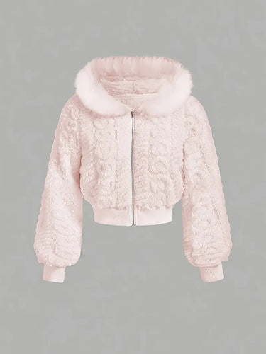 Ladies Cozy Fleece Pullover with Raglan Cut and Hood Lune London