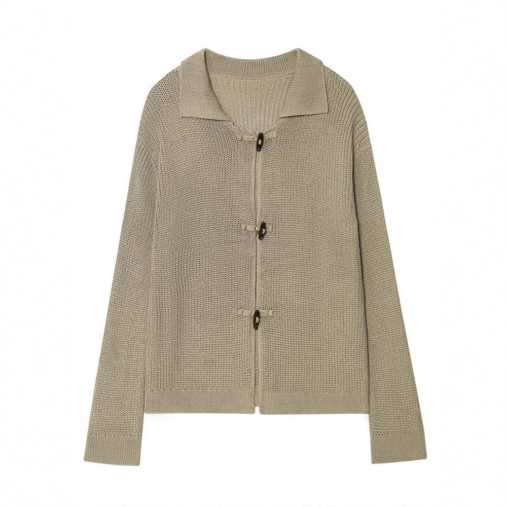 Women's knitted jacket with stylish button details Lune London