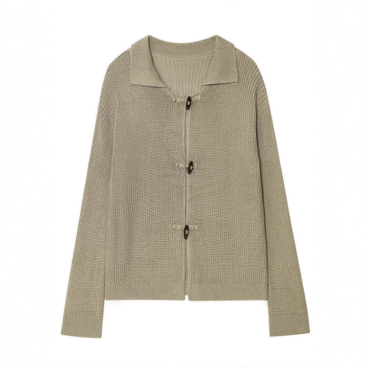 Women's knitted jacket with stylish button details Lune London