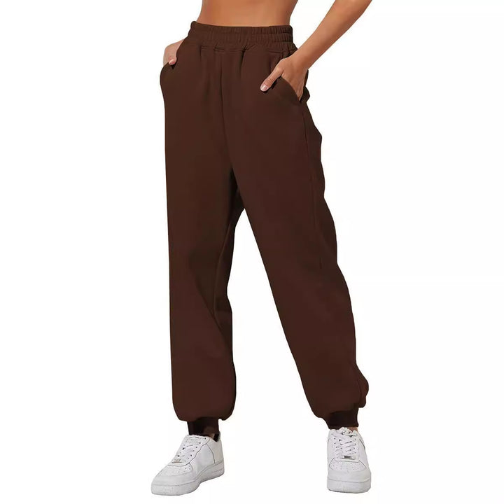 Casual women's jogger pants with elastic waistband and practical pockets Lune London