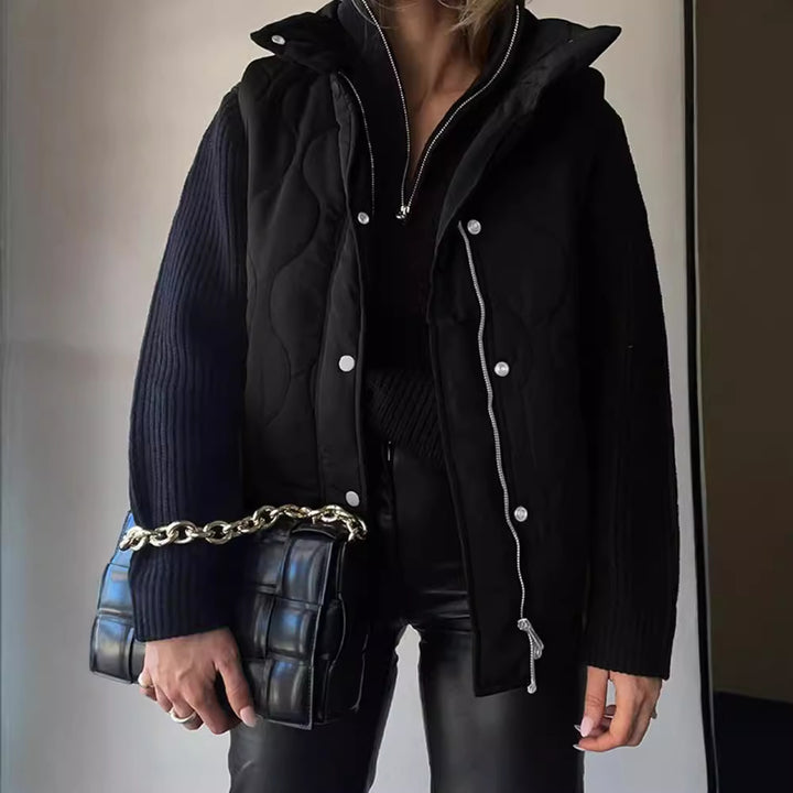 Quilted vest for women with high collar and practical pockets Lune London
