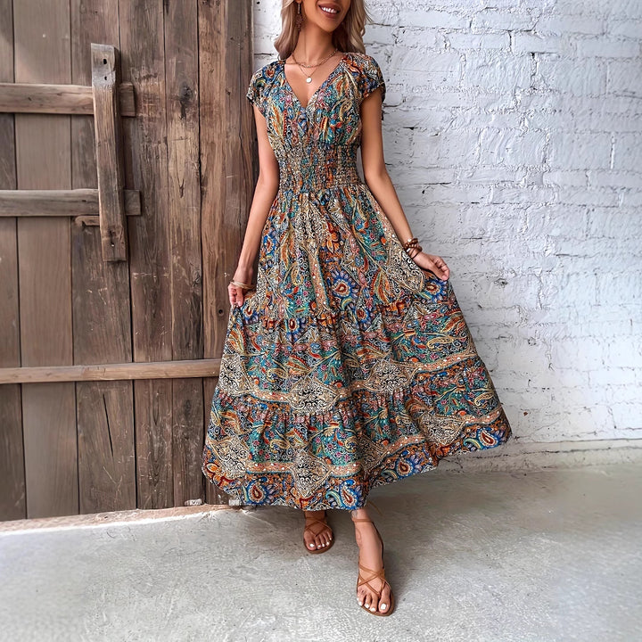 Boho Chic printed paisley maxi dress