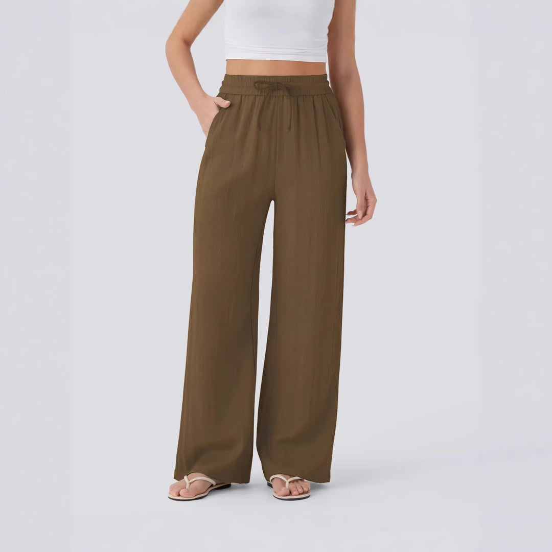 Pantalons palazzo larges pour femmes avec taille élastique et poches pratiques Chic & Stil
