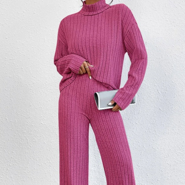 Women’s casual knit jumpsuit with high collar Lune London