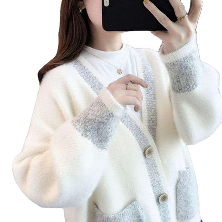 Ladies' knit jacket with trendy contrast details and deep pockets Lune London