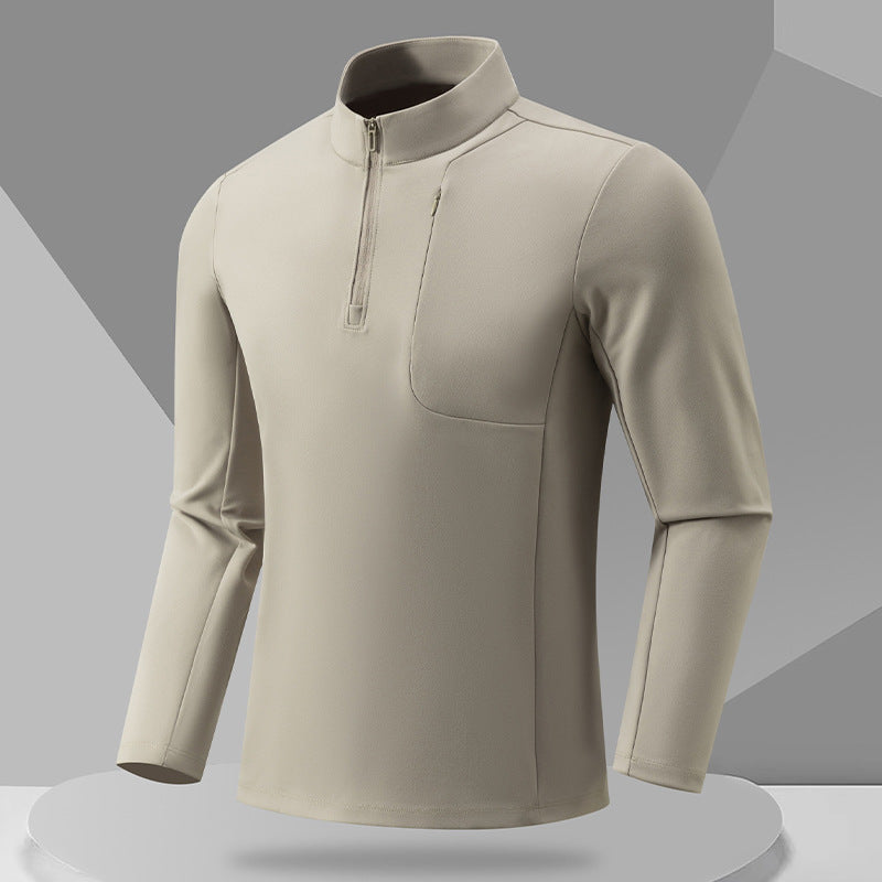 Functional long sleeve T-shirt for men with high collar and zipper Lune London
