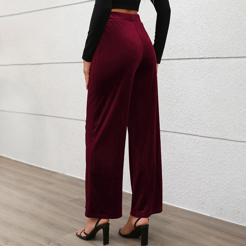 Women Velvet Wide Pants Lune London