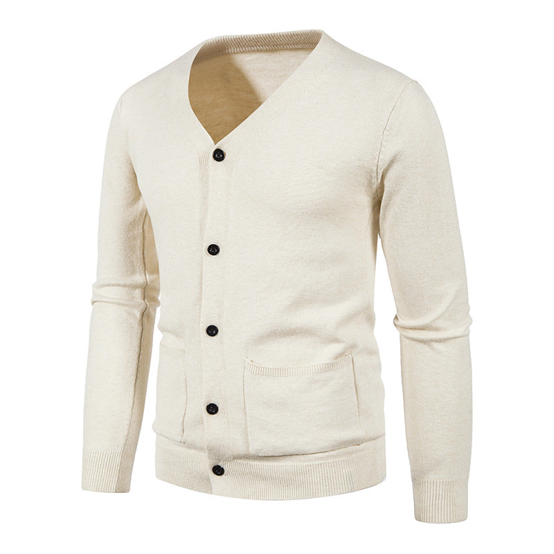 Knit jacket for men with V-neck and practical pockets Lune London