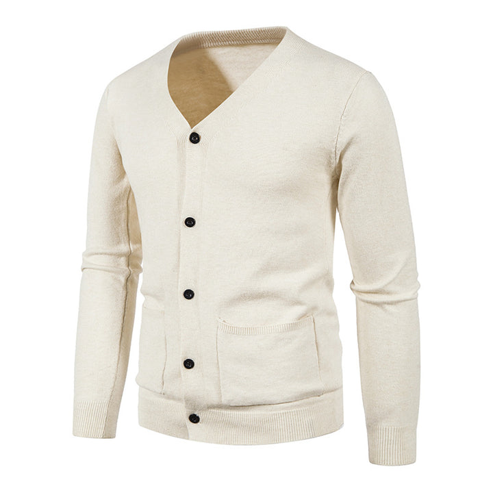 Knit jacket for men with V-neck and practical pockets Lune London