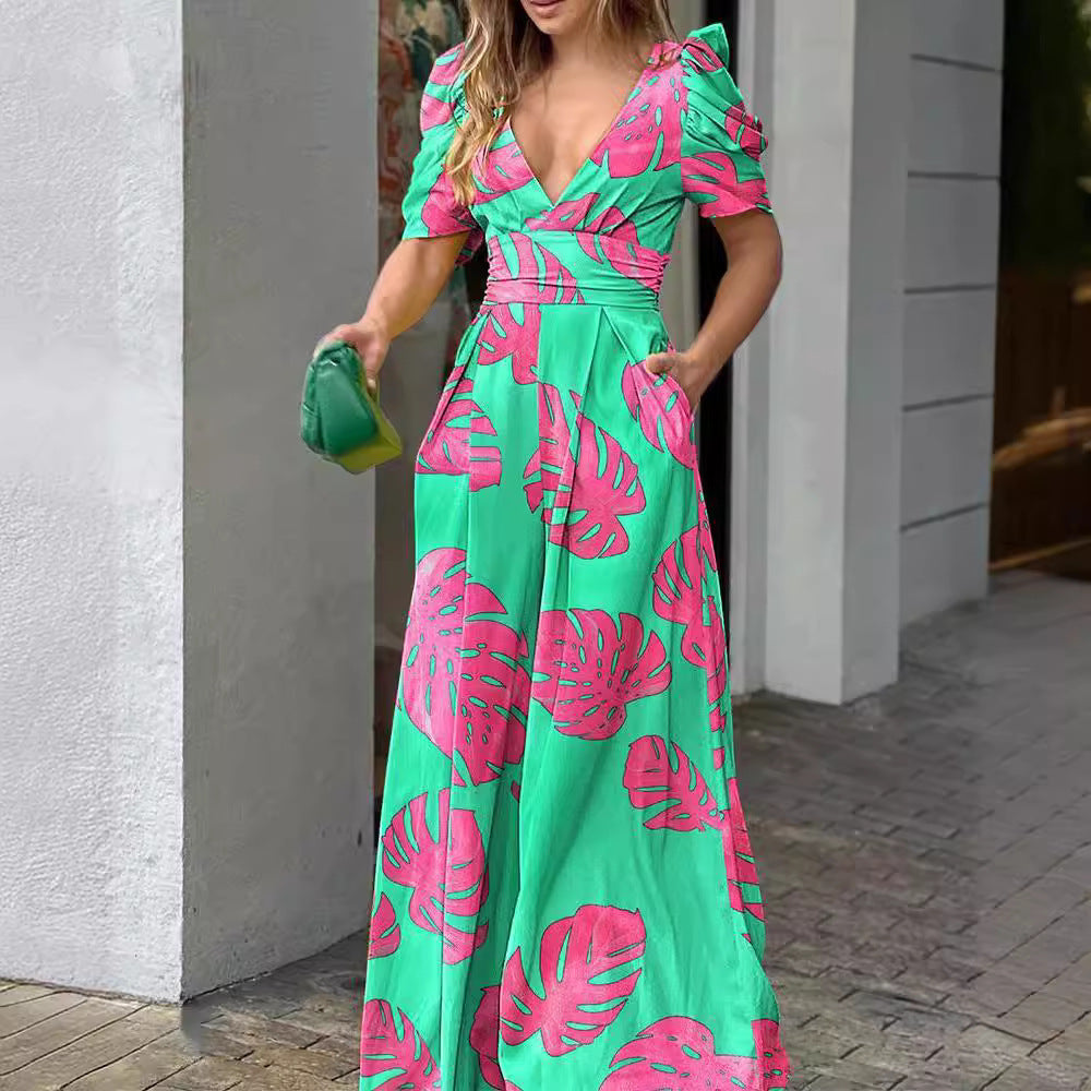 Lune London women's tropical print maxi dress
