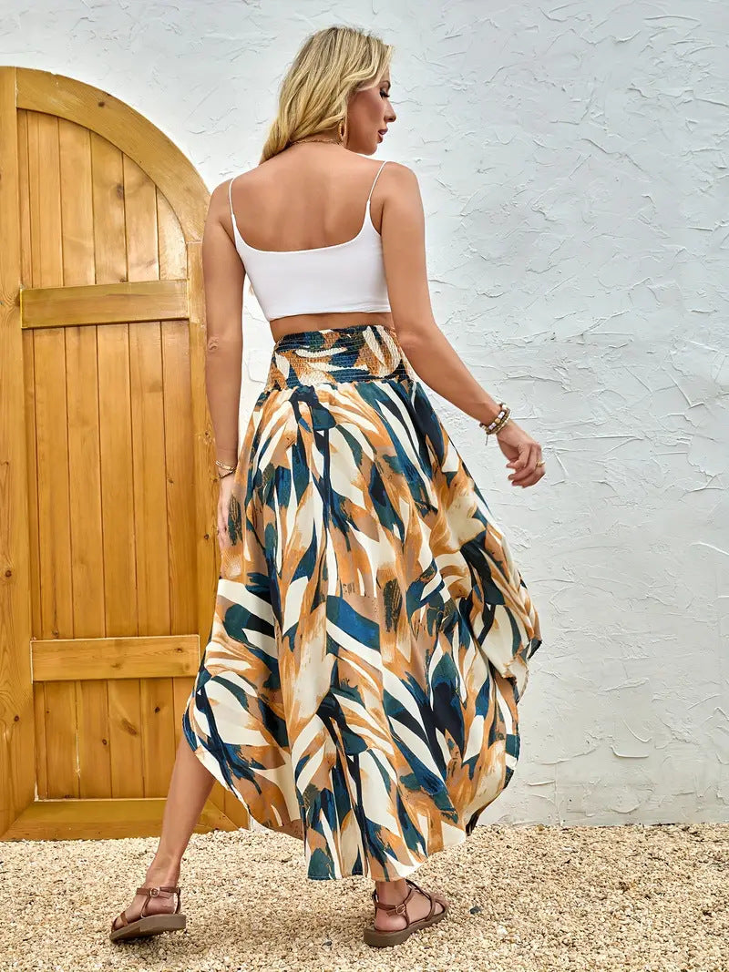 Ladies elegant maxi skirt with modern chevron pattern Lune London