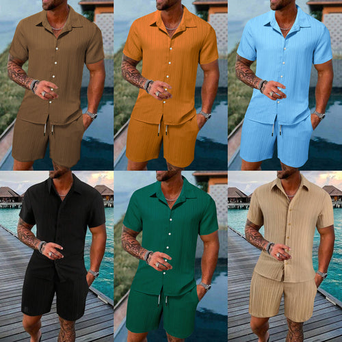 Short sleeve striped shirt for men Set Lune London