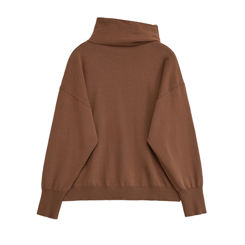 Modern sweater for ladies with asymmetrical collar Lune London