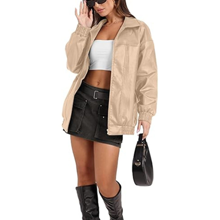 Casual transition jacket for women with elastic cuffs and a convenient zipper Lune London