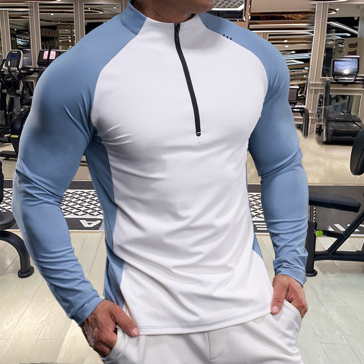 Men's functional t-shirt with half-zip and raglan sleeves Lune London