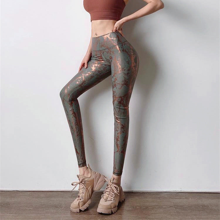 High-waisted snake print sport leggings for women Lune London