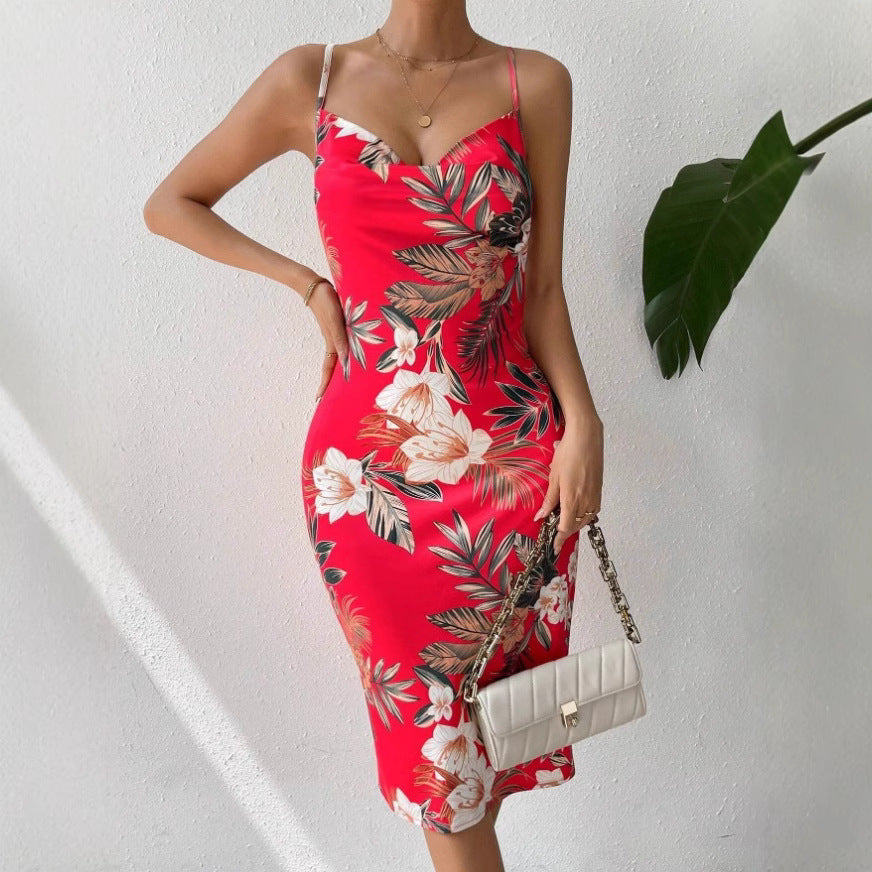 Chic and Stylish Floral Bodycon Midi Dress for Women