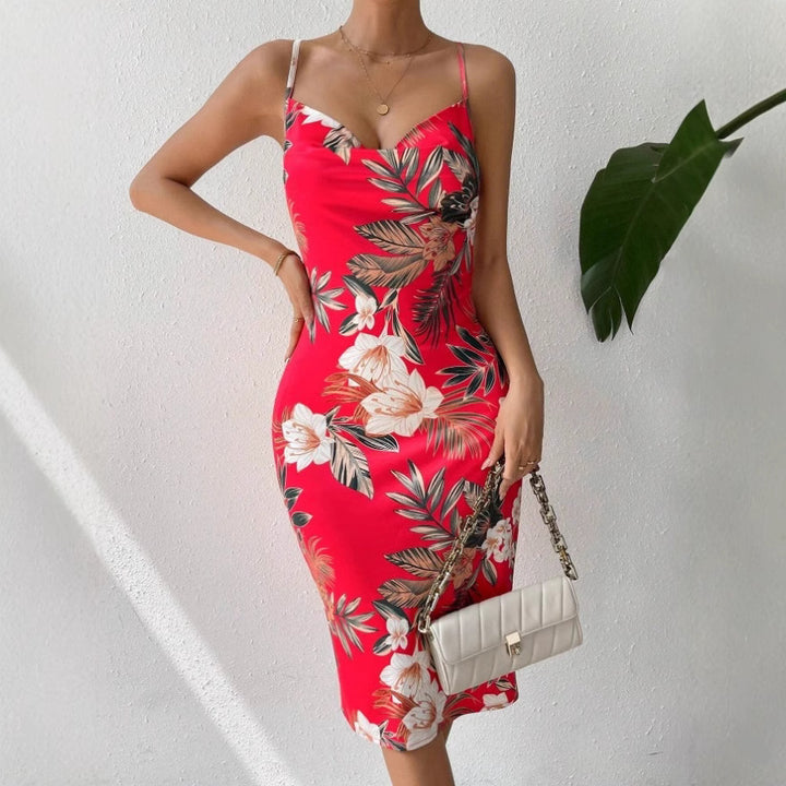 Chic and Stylish Floral Bodycon Midi Dress for Women