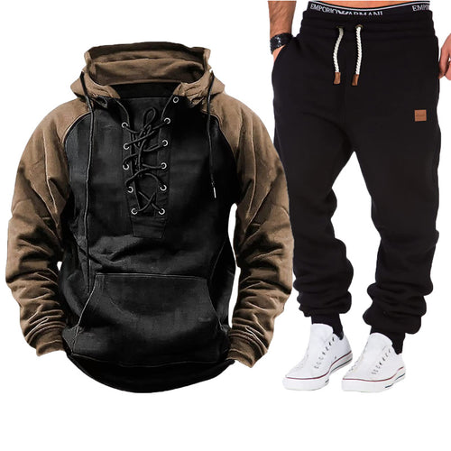 Casual hoodie for men with braided lace closure and comfortable jogger pants Lune London