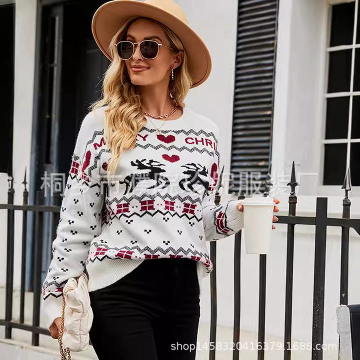 Christmas sweaters for women with a festive reindeer pattern and a modern knit design Lune London