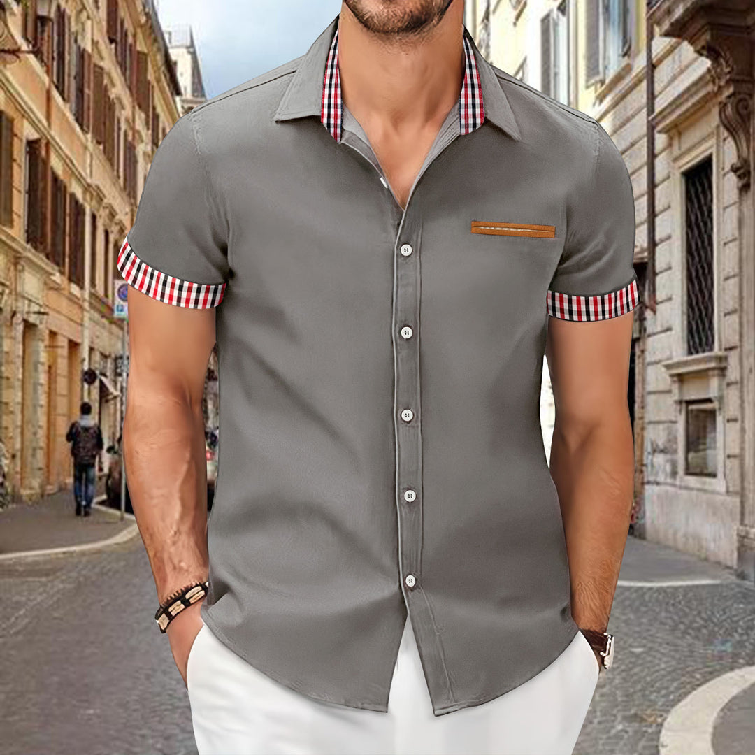 Short-sleeve casual shirt for men with contrast details Lune London