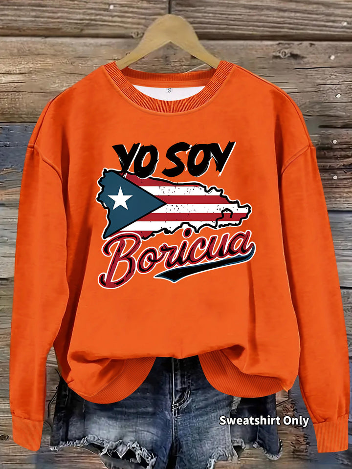 Sweatshirt femme avec design créatif Porto Rico et coupe décontractée Chic & Stil