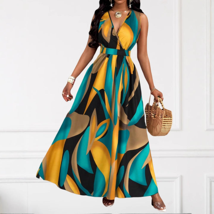 Lune London Elegant V-neck Maxi Dress