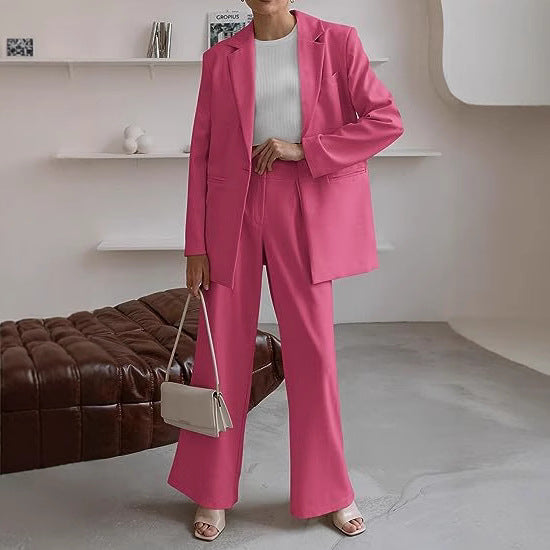 Chic and Stylish Elegant Set for Women with Wide Trousers and Modern Blazer