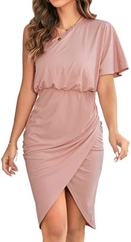 Robe portefeuille femme avec une coupe asymétrique élégante et des détails volants Chic & Stil