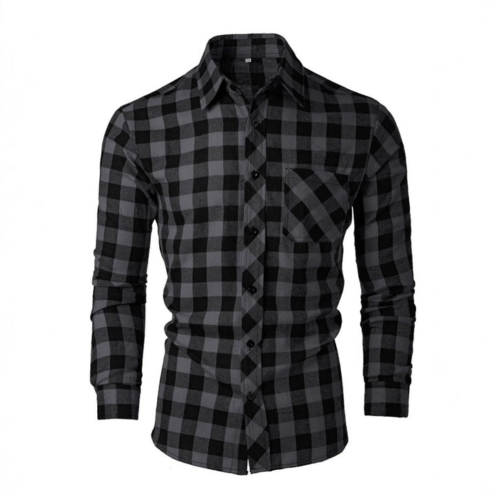 Men's flannel shirt with a classic check pattern and a chest pocket Lune London