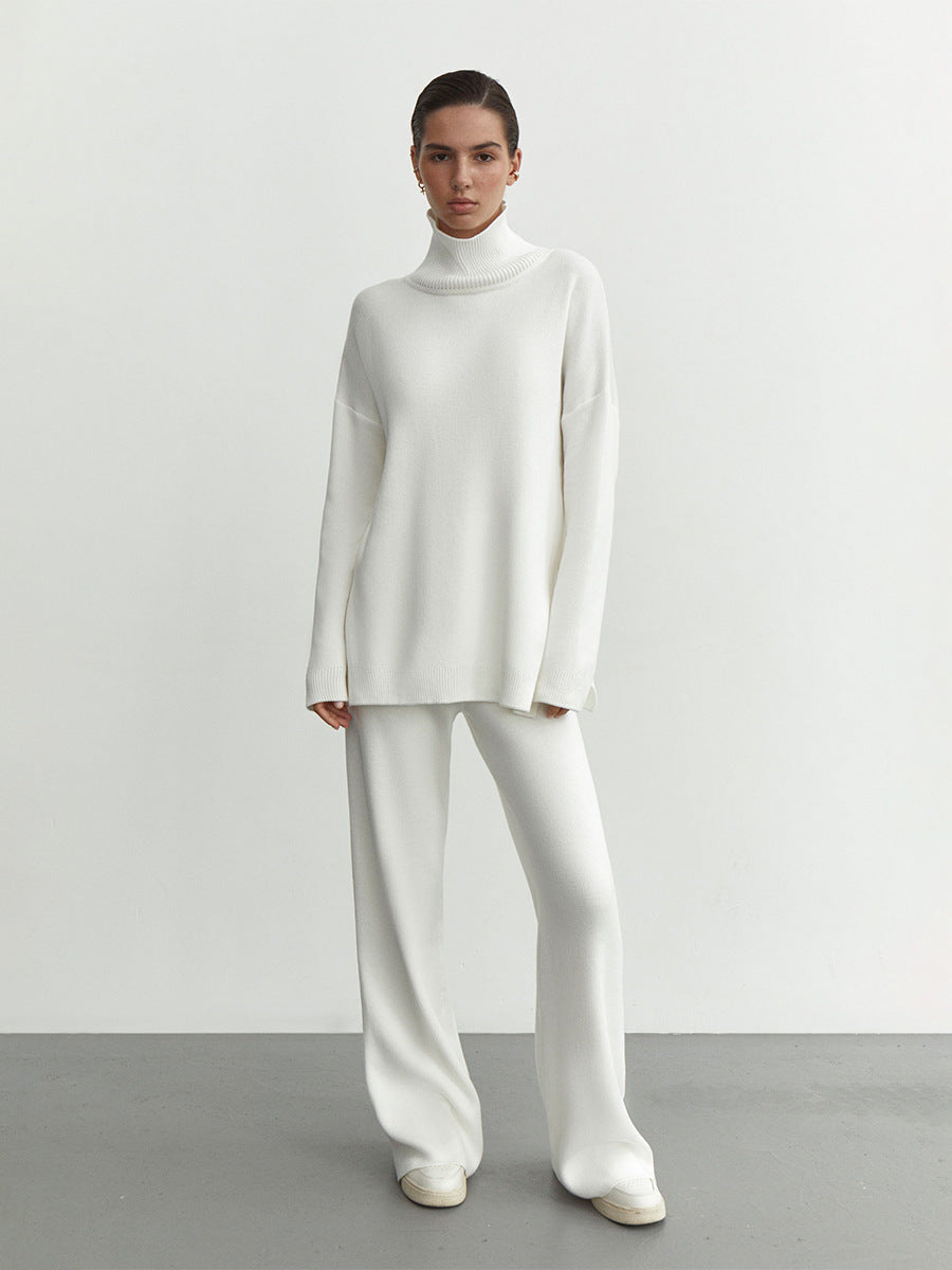 Modular knitted set for women with high collar and loose fit Lune London