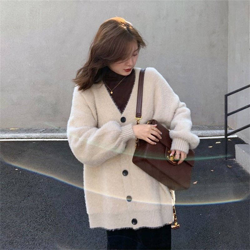 Cardigan Flou Femme avec Détails de Boutons et Design Ample Chic & Stil