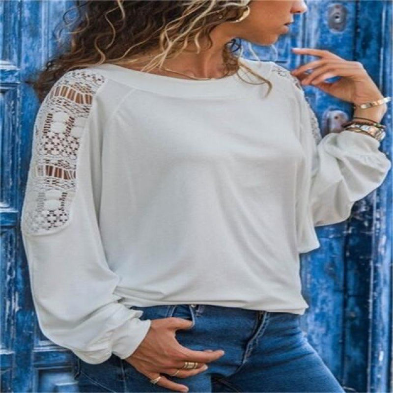Top femme avec des manches en dentelle décoratives Chic & Stil