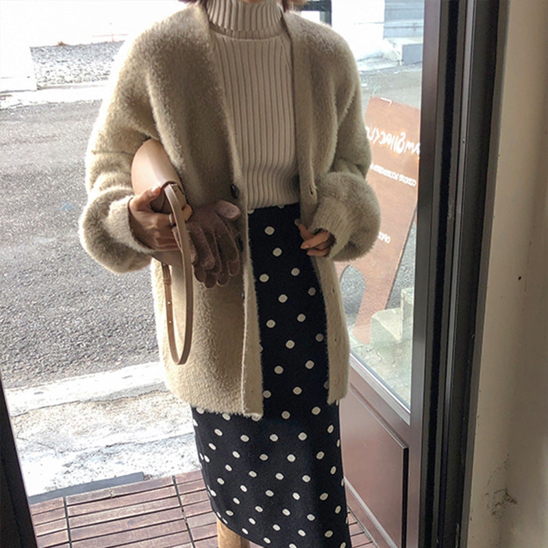 Cardigan en tricot confortable pour femmes avec de grands boutons et une coupe décontractée Chic & Stil